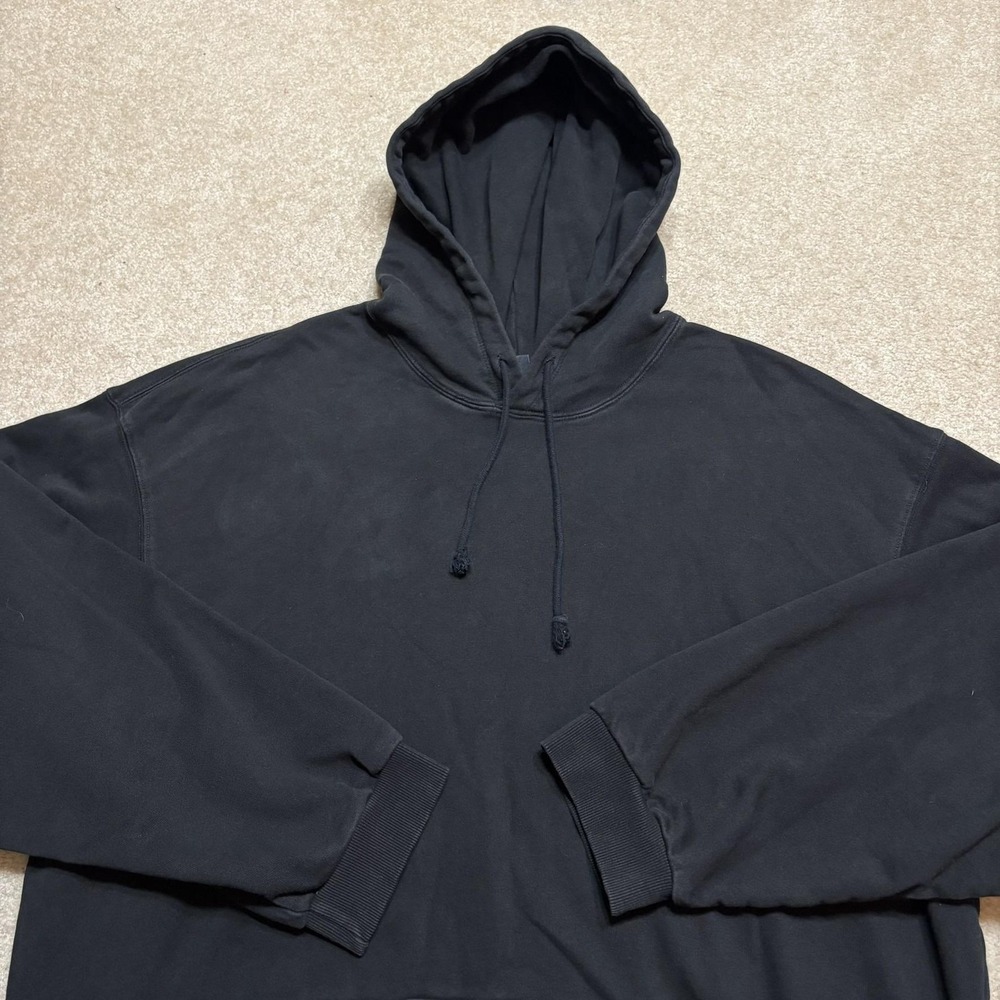 SKIMS Hoodie Sweatshirt Womens 2X Black Blank Pullover Cotton Lounge Soft Cozy